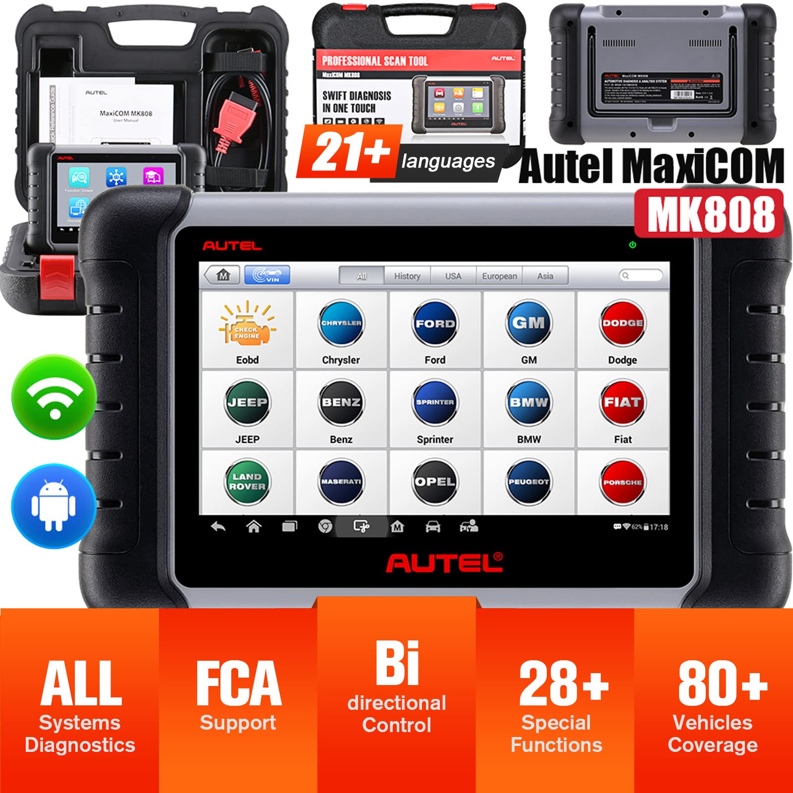 Buy Autel Scanner MK808 Diagnostic Scan Tool 2022 Newest with
