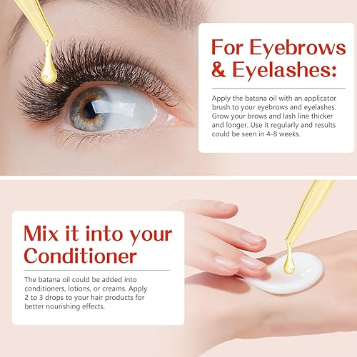 Miniatura 5 de Aceite de batana orgánico para el crecimiento del cabello, pestañas y cejas, aceite de batana 100% puro y natural para pérdida de cabello,