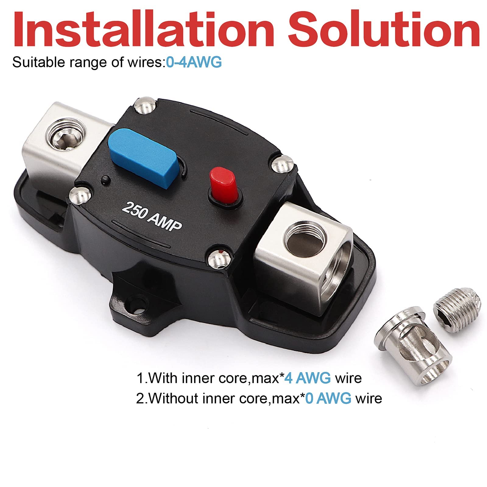 Amazon.com: 250A Circuit Breaker Manual Reset 12V 24V Inline Fuse