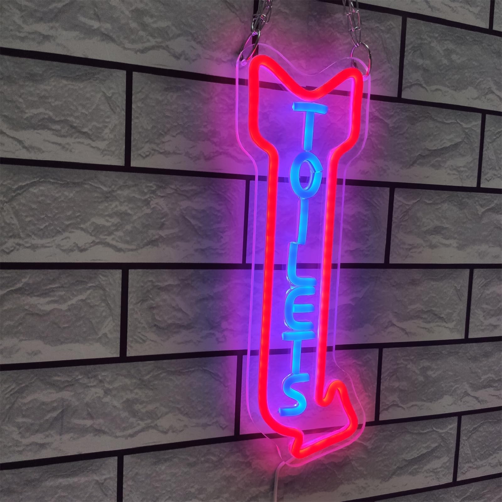 Cartel de neón con Flecha para el baño, Luces de neón LED Regulables con Control Remoto para baños de Tiendas, Carteles Decorativos para Paredes de hoteles y Discotecas,Right,50x19cm