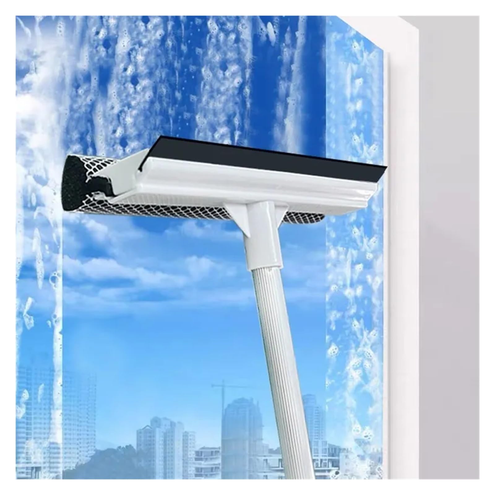 Rasqueta Ducha Herramienta de Limpieza Ventanas Vidrio, Limpiador Doble Cara, escobilla Goma, raspadores for baño, Cepillo for Lavar automóvil(Yellow)