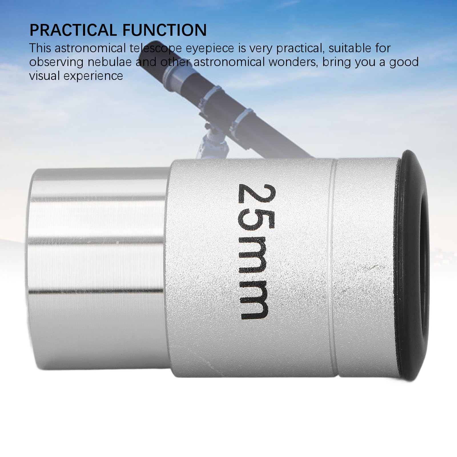 Telescope Eyepiece, 1.25 Inch M28.6 Thread Telescope Eyepiece, 35° Wide Apparent Field Lens, Full Coated Astronomical Telescope Eyepiece for Astronomy Telescope (25mm)