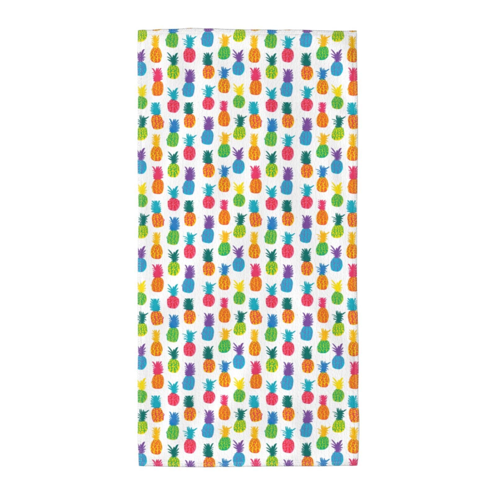 JBJGKHLP Rainbow Pineapple Print Adults Extra Long Beach Towel Soft Absorbent Quick-Dry Gym Swimming Running Yoga