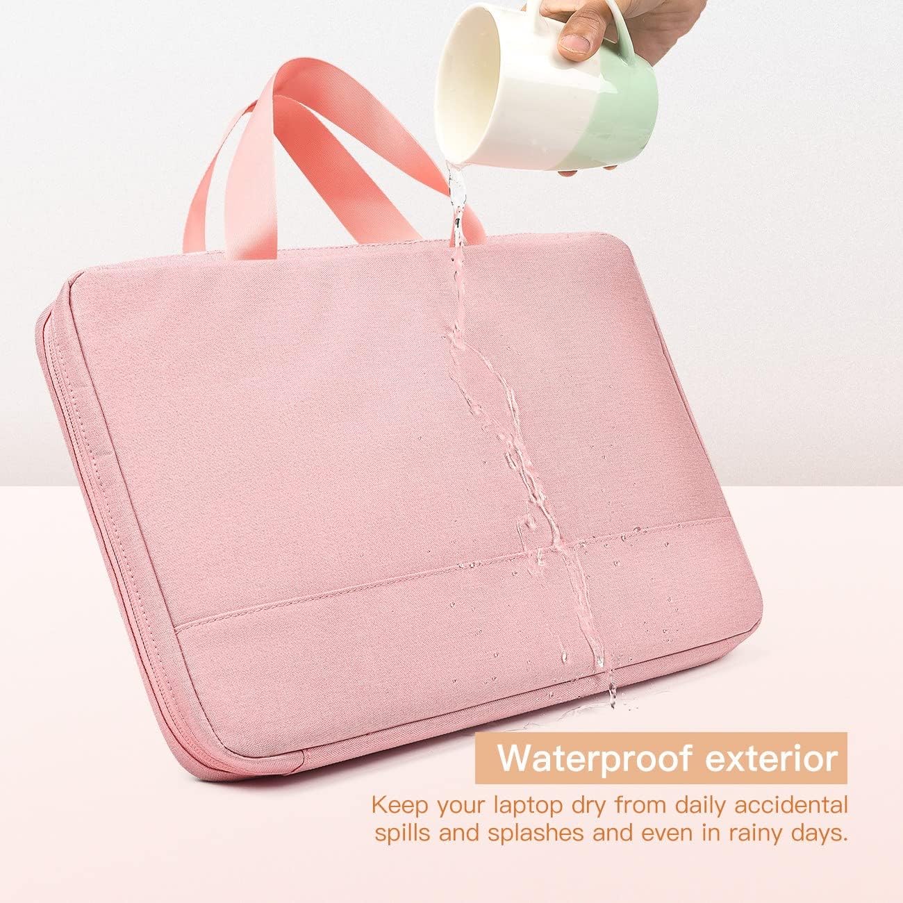 14 Inch Chromebook Case Sleeve for HP 14 Laptop/Pavilion 14/Stream 14/EliteBook, Macbook Air 15 inch M4(2025) M3 M2 A3241 A3114 A2941, Dell XPS 15 / Inspiron 14 Computer Travel Carrying Bag(Pink) - Image 7