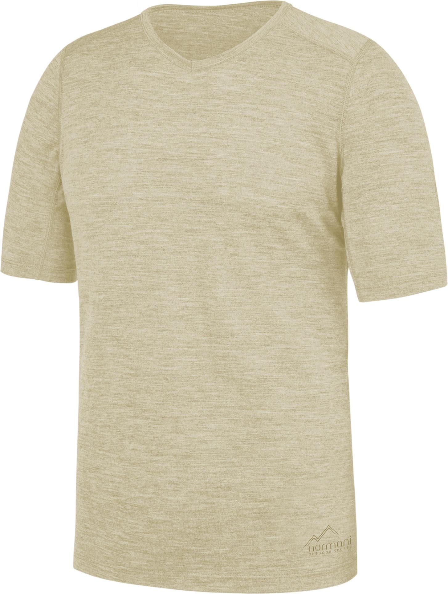 Herren Merino T-Shirt V-Ausschnitt Sommer Kurzarm Woll Oberteil Wandershirt Merino Shirt - Atmungsaktives Outdoor Funktionsoberteil - 100% Merinowolle