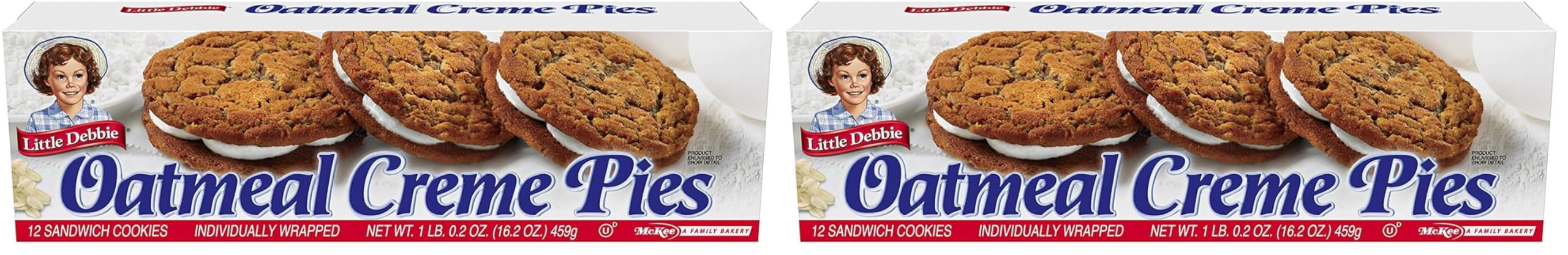 Little Debbie Oatmeal Creme Pies, 72 Soft Oatmeal Cookies with Creme (6 Boxes), 1.01 Pound (Pack of 12)