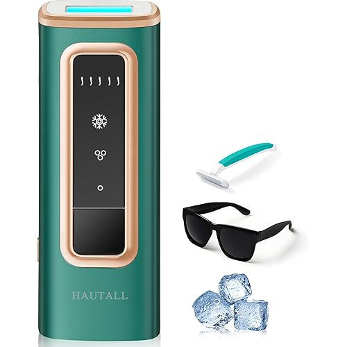 IPL Laser Hair Removal for Women and Men, Sapphire Ice-Cooling System for Nearly Painless & Long-Lasting Result Hair Removal Device at Home for Face, Legs, Arms, Bikini Line, Whole Body