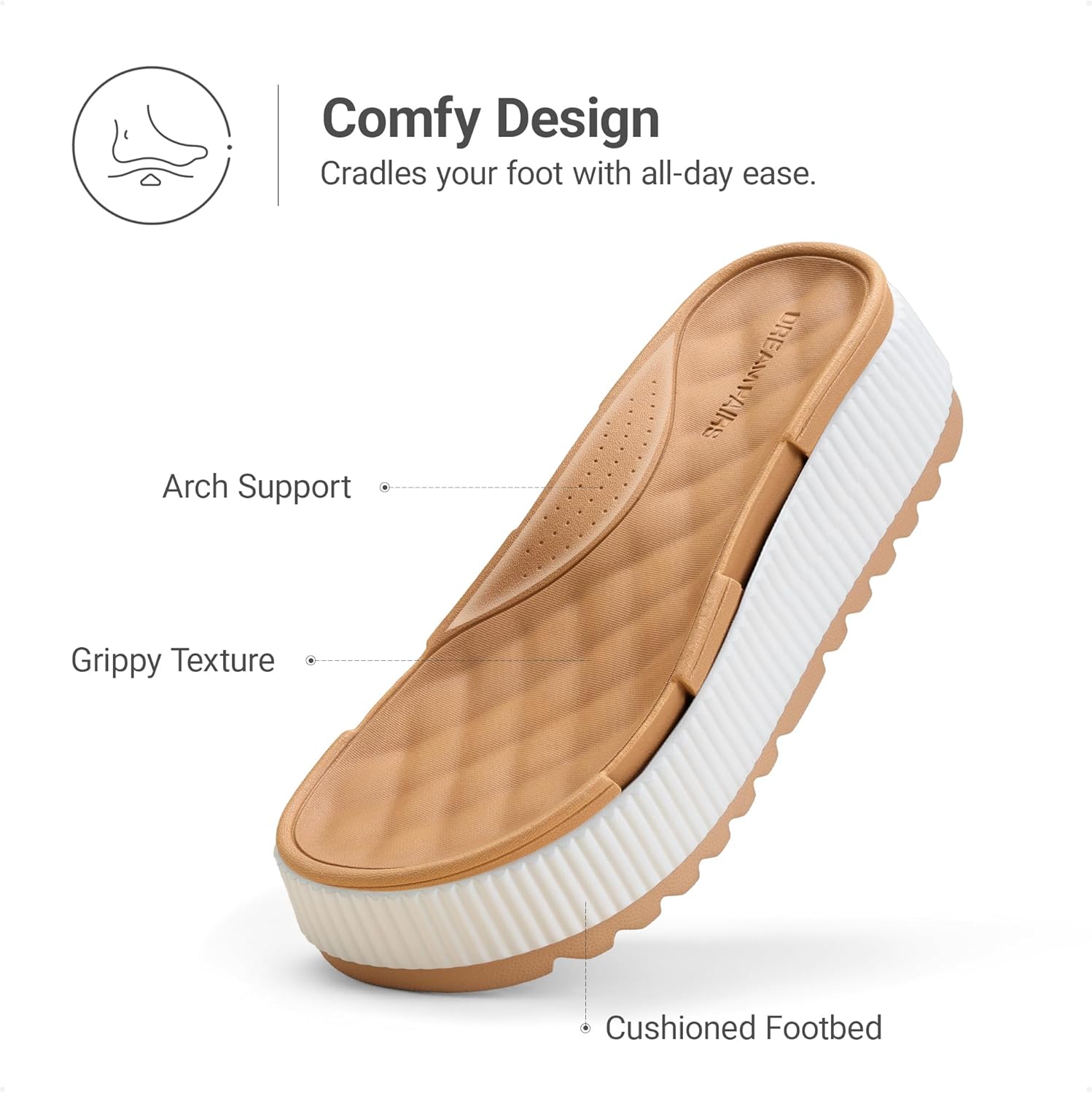 DREAM PAIRS Women's Platform Slip on Adjustable Sandals Lightweight Comfortable Non-Slip Vacation Beach Chunky Open Toe Wedges for Summer Waterproof Shoes - Image 5