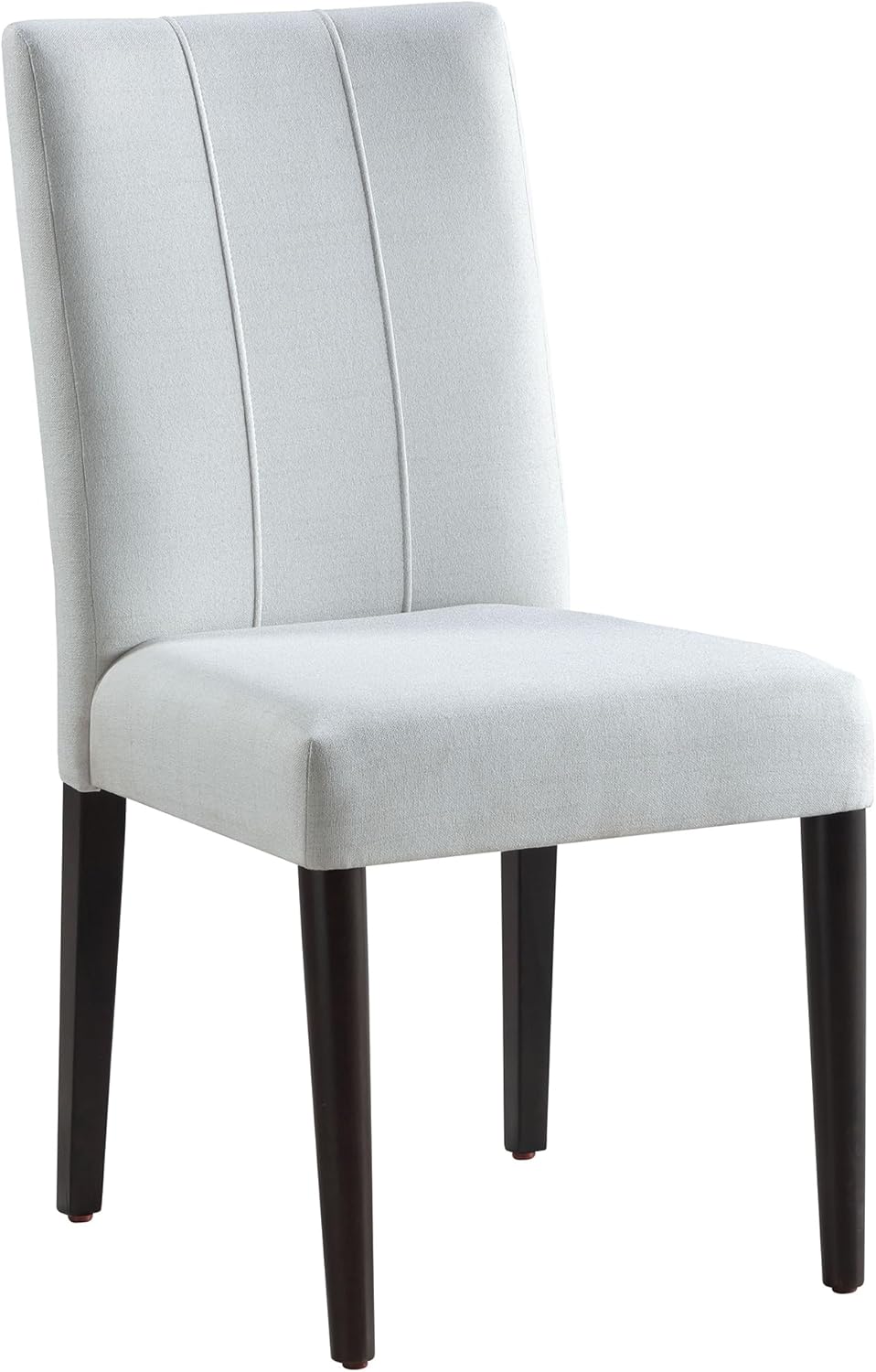 Acme Carena 19" Fabric Armless Dining Side Chair in White and Brown (Set of 2)