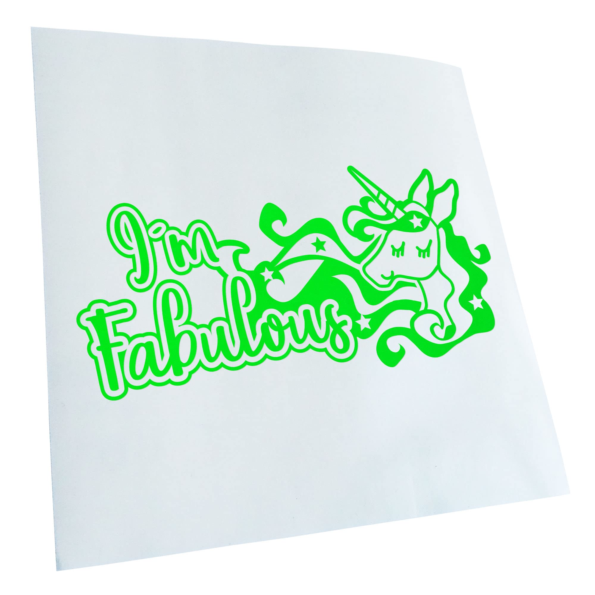 Kiwistar - Car Sticker - i'm Fabulous Unicorn - Neon Green - 20 x 10 cm - Rear Window Car Sticker Weatherproof for Car Truck Moped Truck - Sticker Exterior Self-Adhesive Tuning Accessories for Window