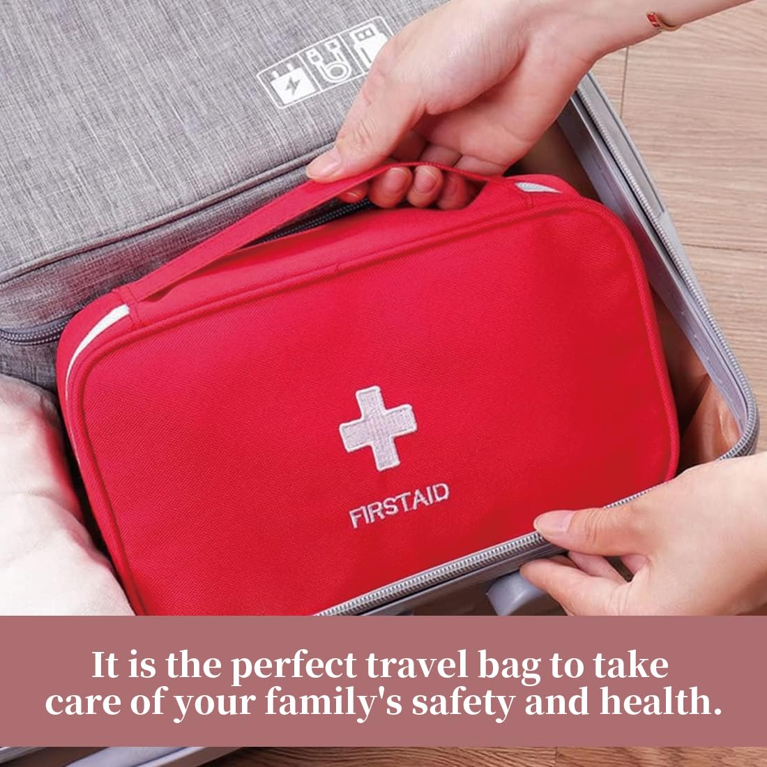 JEYORZY Bolsa de Primeros Auxilios Portátil para Viaje y Camping Vacío Médico