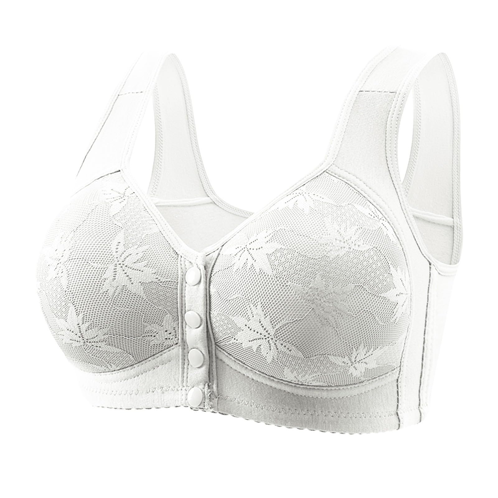 Plus Size Daisy Bras for Older Women Comfy Front Closure Push Up No Underwire Supportive Bra for Seniors