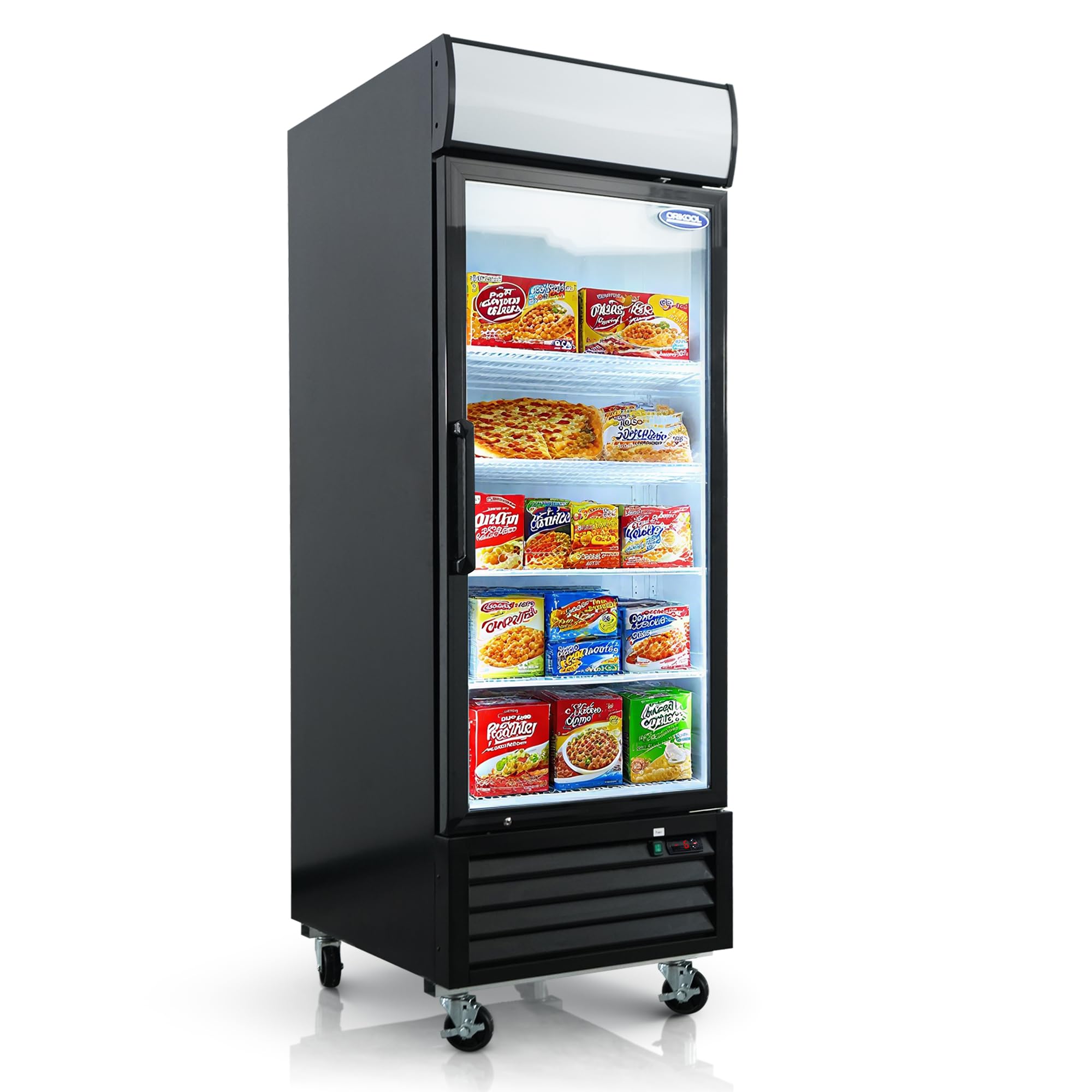 54" Commercial Display Freezer with 2 Glass Door - 44.7 Cu.ft Capacity, Digital Temperature Control, Auto Defrost,LED Lighting, Energy Efficient for Store &amp; Supermarket (Single Door ：-8 to -1℉)