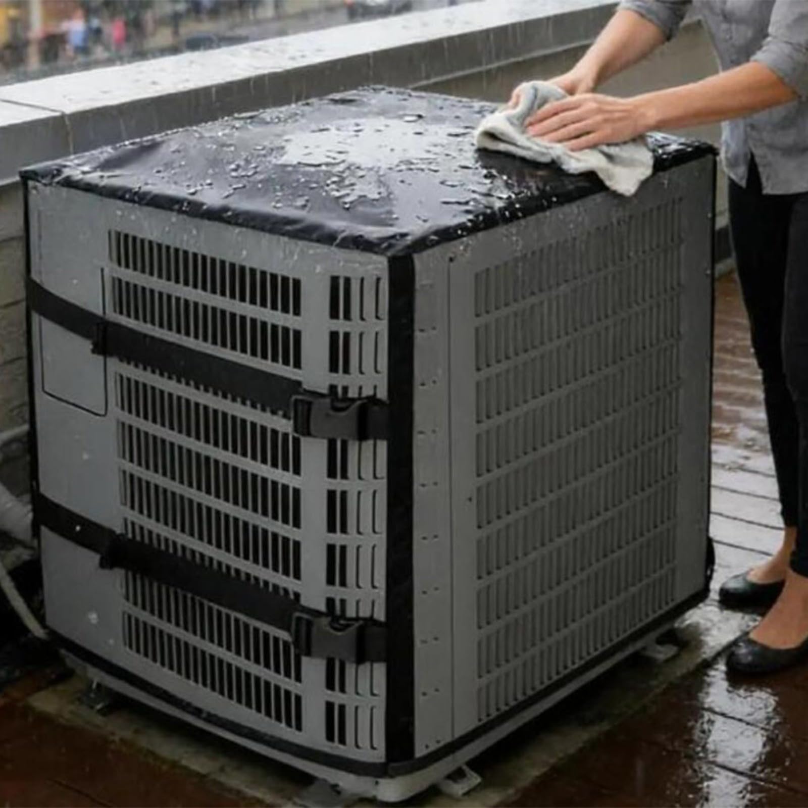 Pełna siatka AC Unit Cover, wodoodporna na górze, oddychająca
