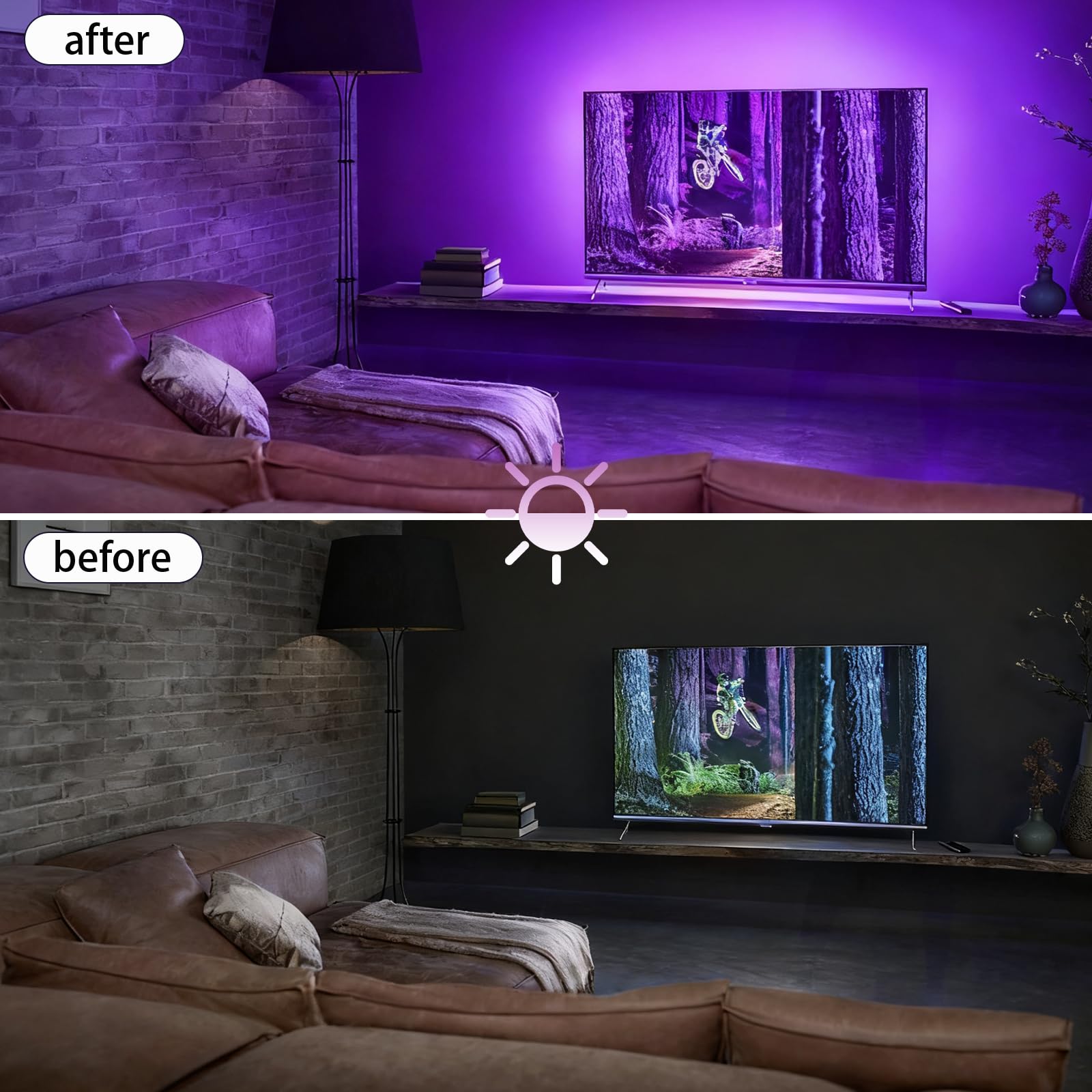 YAPJOY TV Light Strip, 5M TV Backlight for 45-75 Inch TV with Remote - Image 2