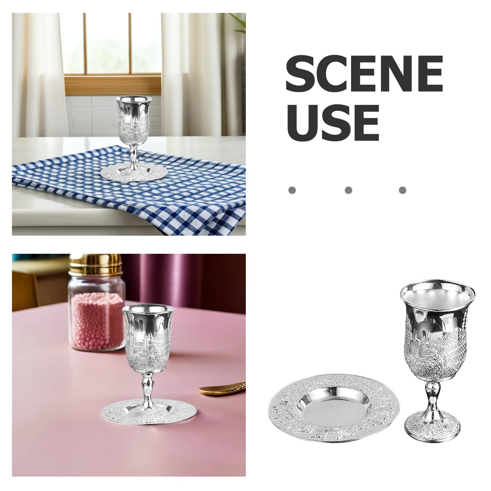 1 Set Bicchiere Da Vino Ebraico Sacra Coppa Di Rame Coppa Di Vino Havdalah Tazza Coppa Da Vino Con Piede Coppa Daltare in Ottone Kidu Stile Europeo Lega Di Zinco