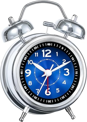 AKCISOT Reloj despertador alto para personas que duermen profundamente y pesadas, reloj analógico de metal de 3 pulgadas con campana gemela,