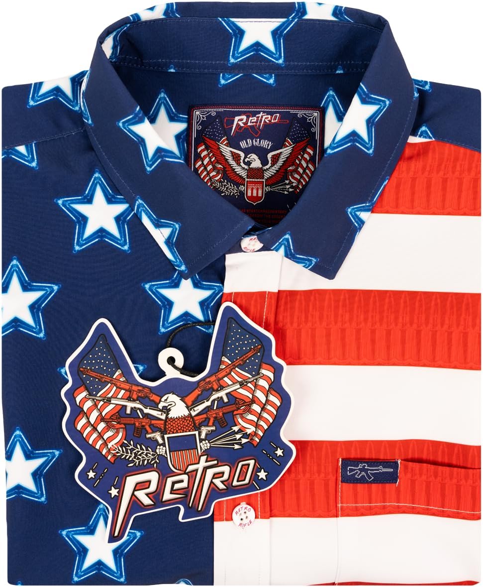 Retro Rifle Men’s Short Sleeve Button Down Shirt
