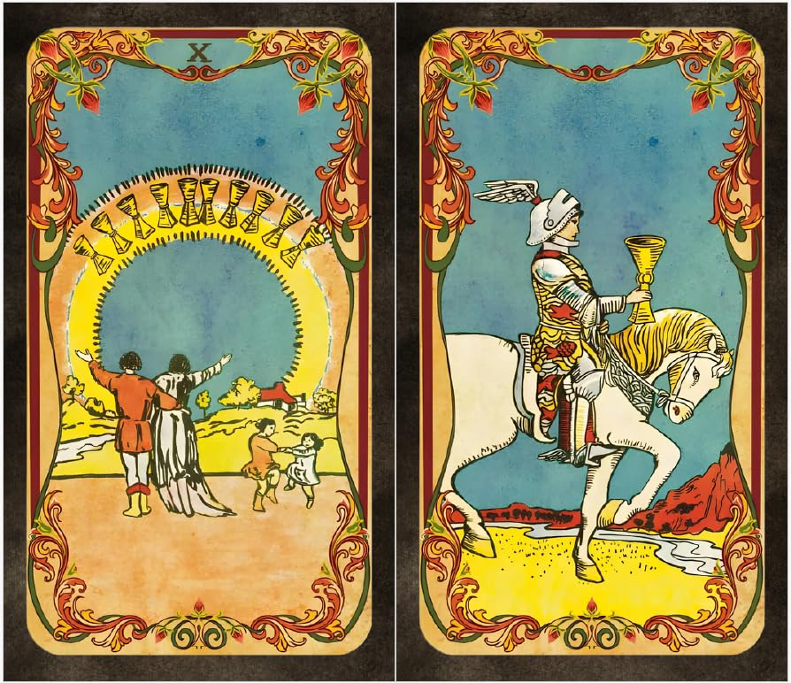 Cartes de tarot vintage Shabby Chic basées sur le tarot classique 78 RW.