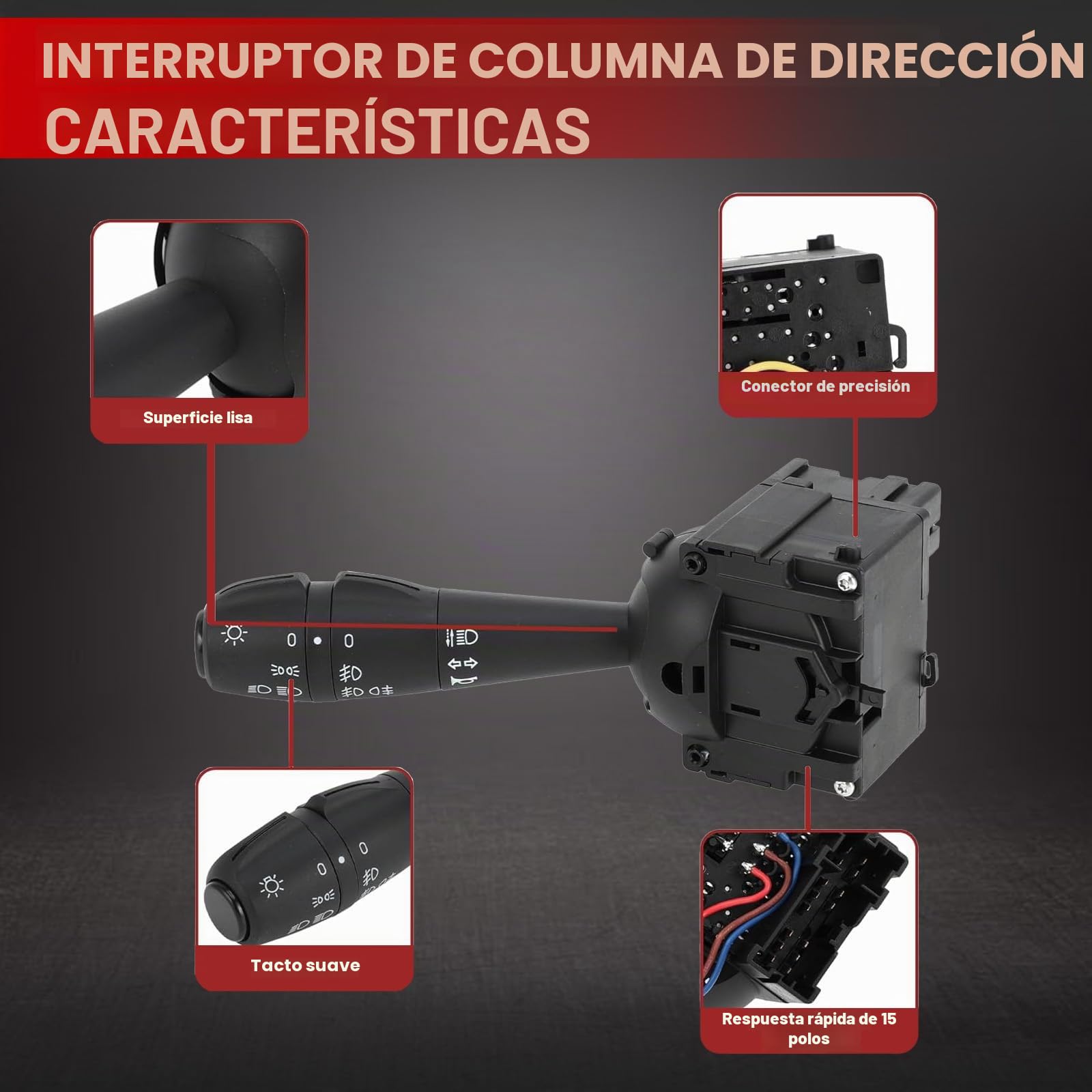 Interruptor de columna de dirección Dacia Dokker Duster Logan Lodgy Sandero Clio IV Interruptor de señal de giro Indicador de columna de dirección 8201167988 681726046R 255405056R 255400337R