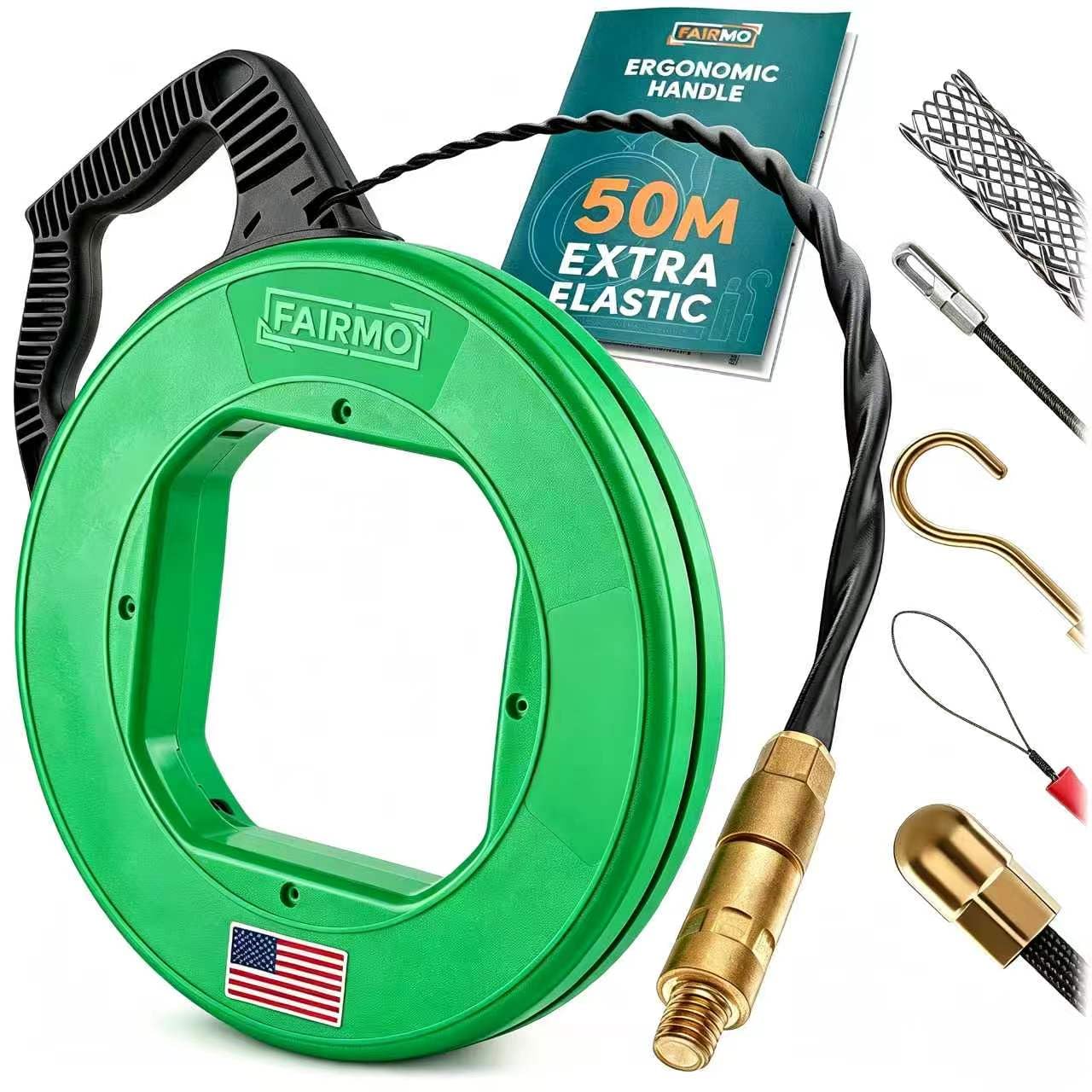 Fish Tape with 5 Adapters - 98.5 ft -8 Fish Tape with 5 Adapters - 98.5 ft -8