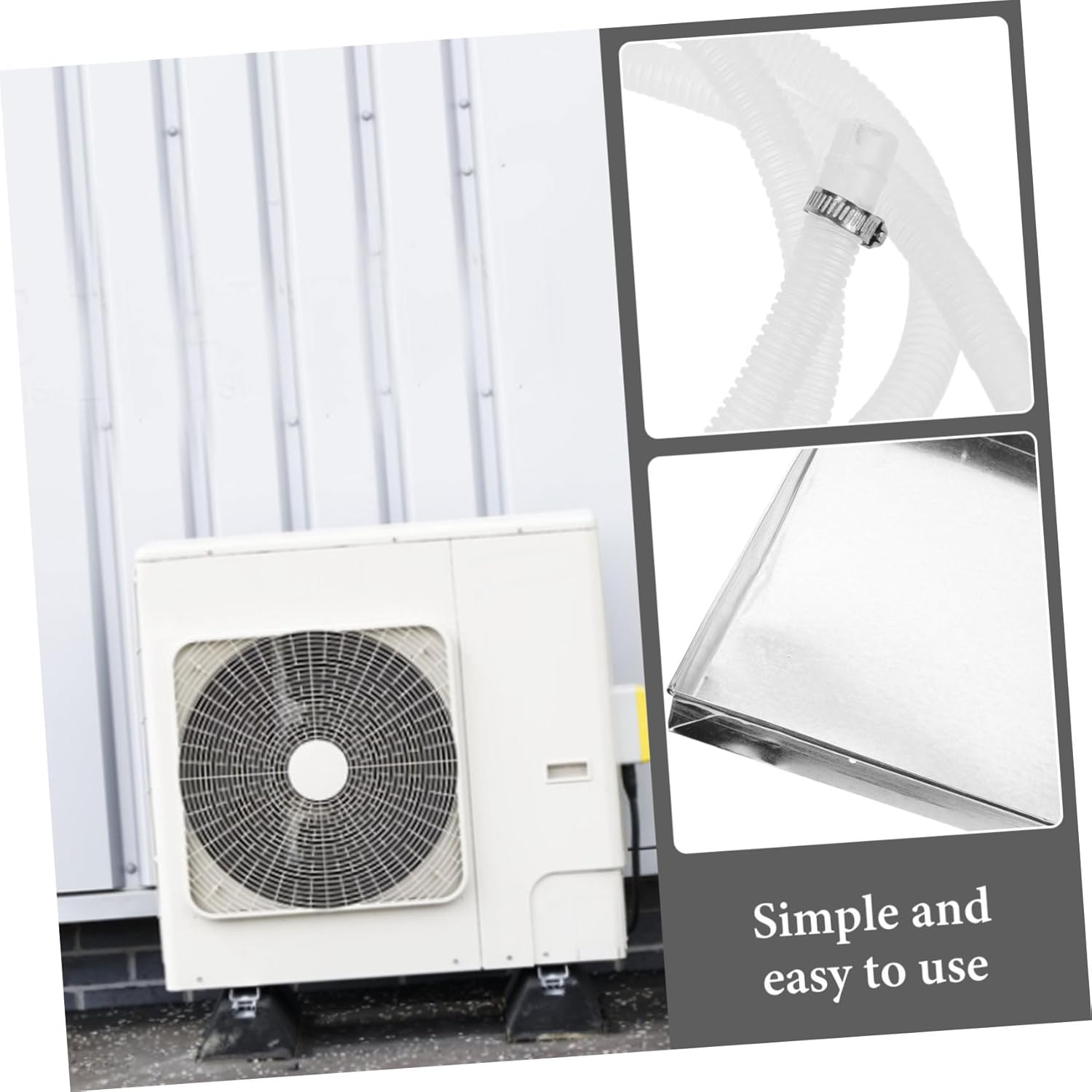 1Set Ac Drain Pan with Hose Durable Drip Tray for Air Conditioning Prevents Water Leakage for Indoor Outdoor Use Easy Installation Reliable Drainage