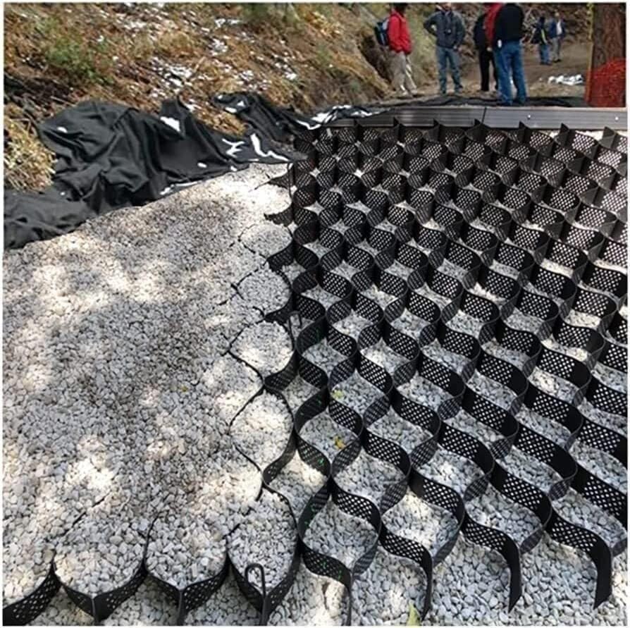 Geo Grid - Rejilla de tierra de polietileno de alta densidad de 2 pulgadas de grosor, celdas de grava para paisajismo, calzadas, patios y caminos. Disponible en tamaños de 3 a 30 pies, perfecta para
