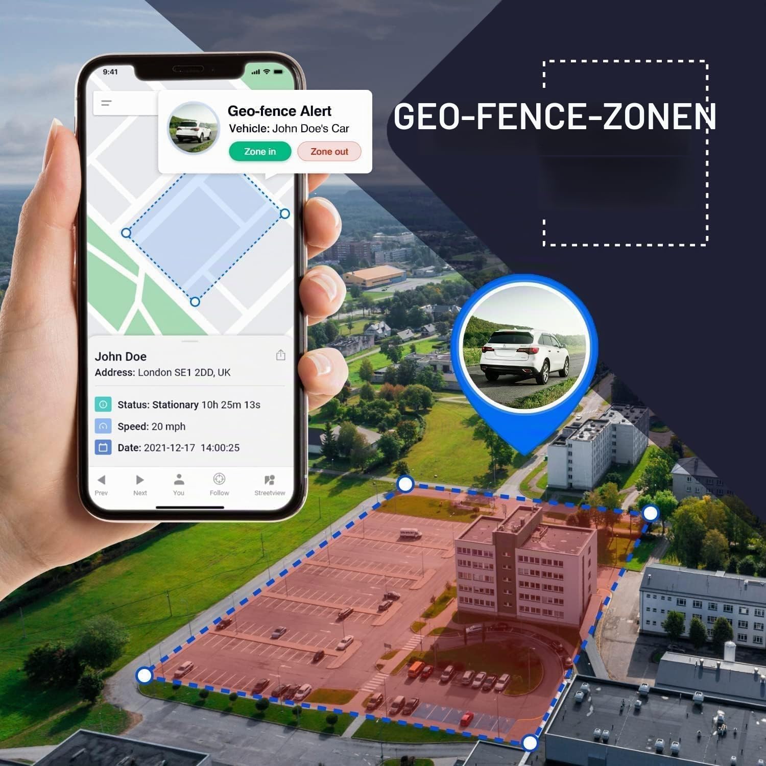 GPSLive DB3 GPS Tracker Auto, Van, Flotte, KFZ | Made in EU | Einstecken und loslegen | Livetracking mit App | Keine SIM benötigt | GPS Sender | Peilsender