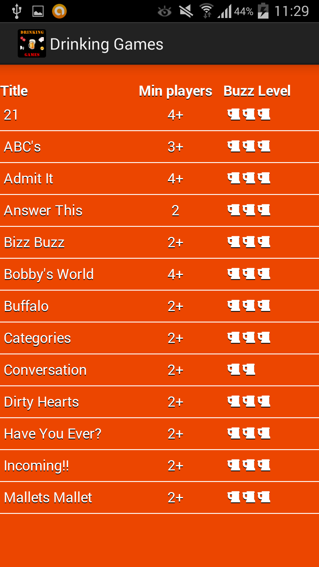 Drinking Games App on Amazon Appstore