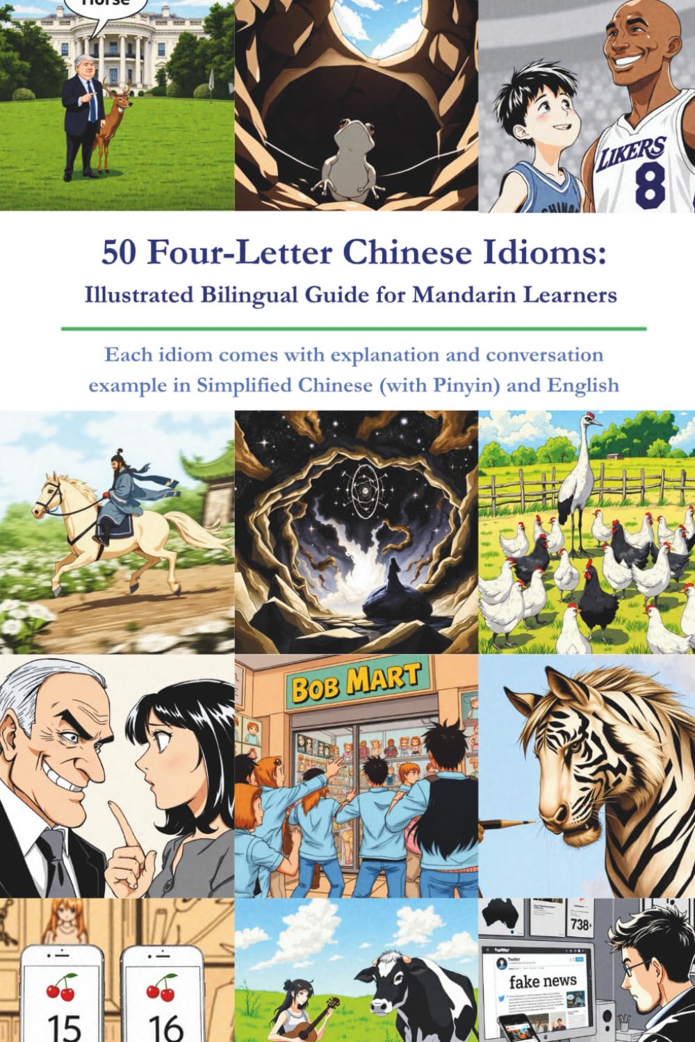 50 Four-Letter Chinese Idioms: Illustrated Bilingual Guide for Mandarin Learners