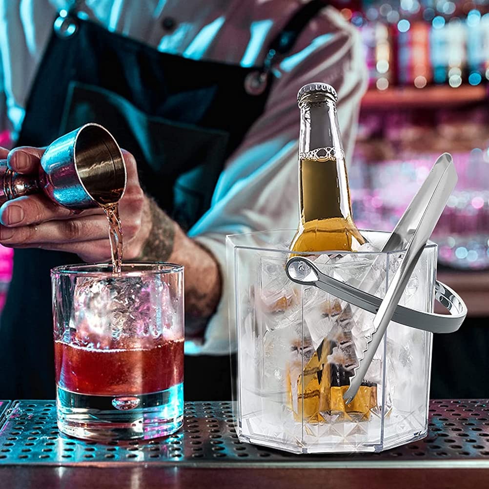 ANTWAX Cubeta de Hielo Cubitera con Clip para Hielo y Pala Cubitera para Vino Cubitera para Botellas de Hielo para Fiestas Enfriador de Botellas de Vino y champán Cubo de Vino