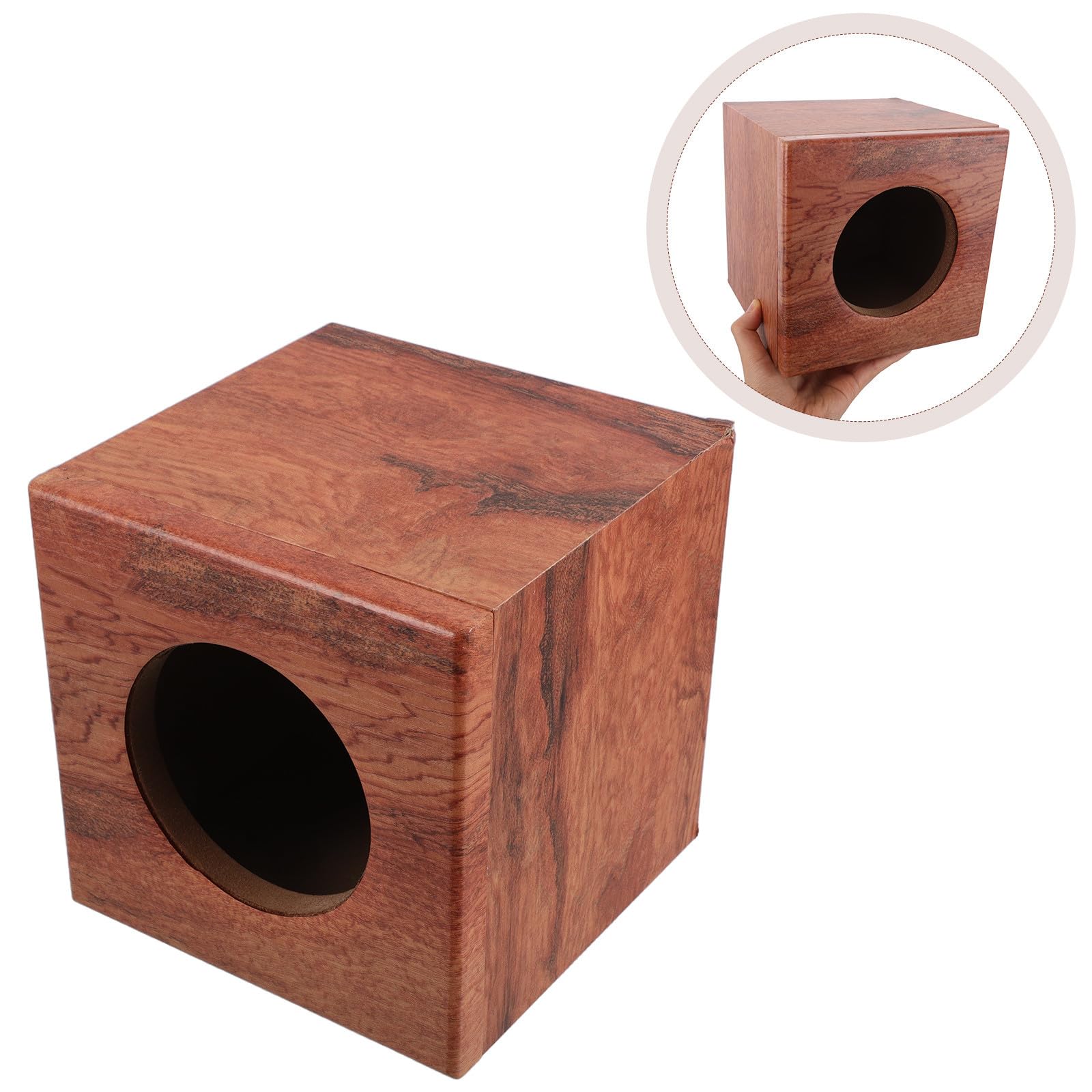 iplusmile Cassa Altoparlante in Legno a Strisce da 4 Pollici per Auto e Camion Cassa di Risonanza Stabile e Resistente alle Vibrazioni Contenitore Sonoro per Subwoofer Accessorio per
