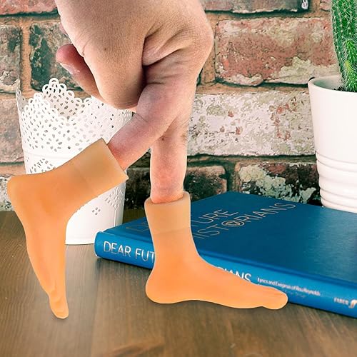 Miniatura 9 de NUOBESTY 6 pares de mini pies de goma, marionetas de dedo, marionetas de goma, pies de dedo, pies pequeños para dedos, novedosos pies divertidos,