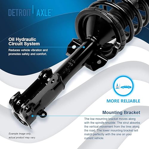 Miniatura 5 de Detroit Axle - Kit de 4 puntales delanteros para Ford Mustang 2005-2010, 2 puntales con conjunto de resorte helicoidal, 2 enlaces de barra