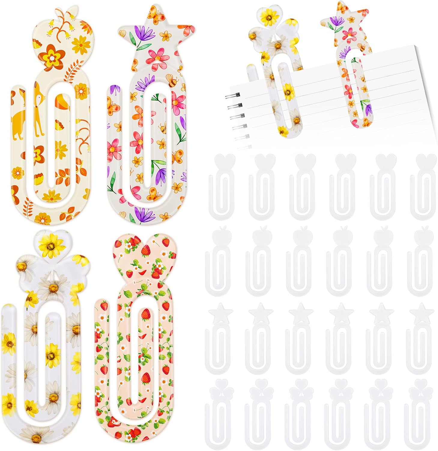 Sublimation Paper Clips, Acrylic Sublimation Blanks Gigantic Sturdy Paper Clip Blanks DIY Crafts for Home, Office, Classroom, Bookmark, Gift Book Lovers (24PCS)