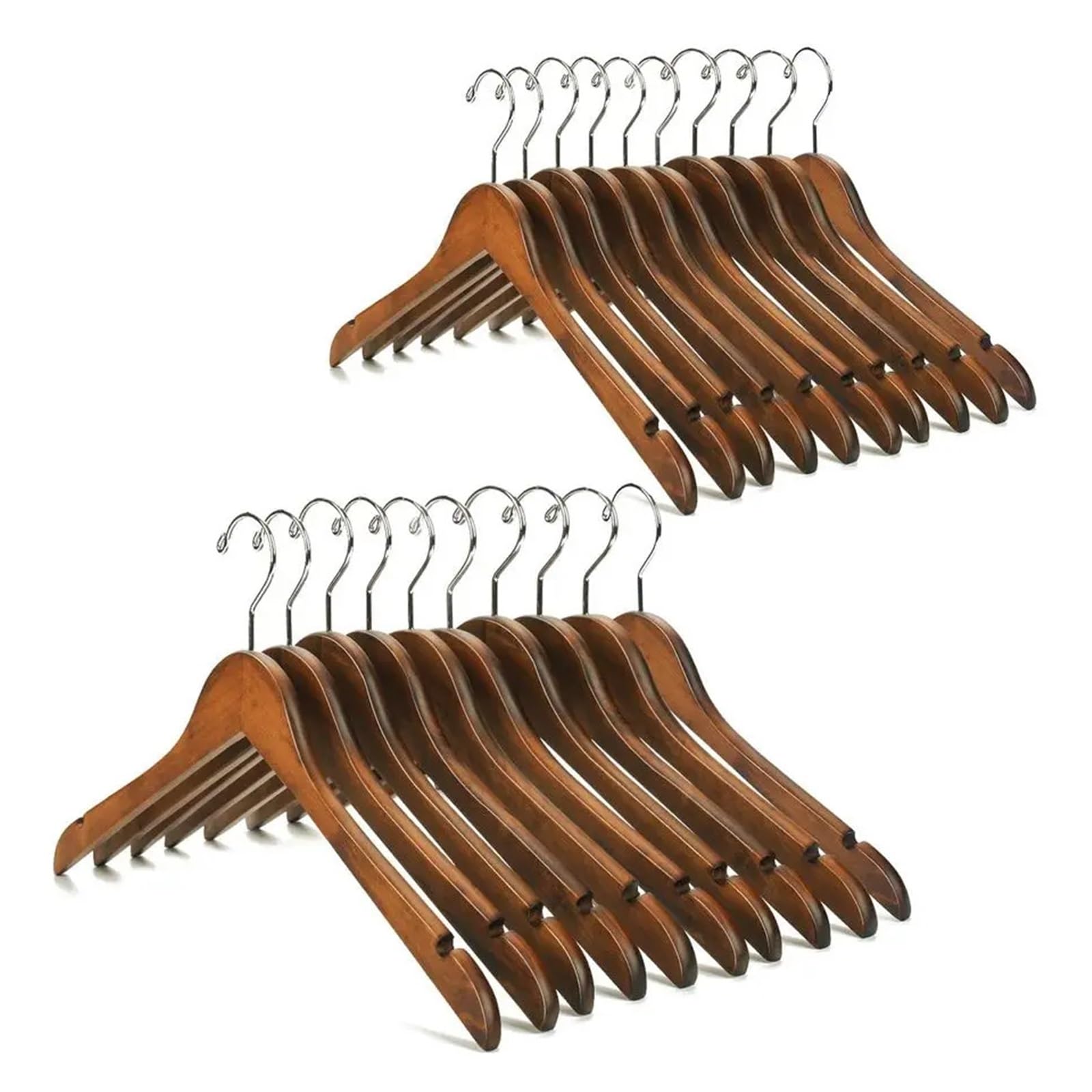 Wooden hangers 20 Pack Wooden Hangers Wood Shirt,Dress Coat Jacket Clothes,with Extra Smooth Finish for suit