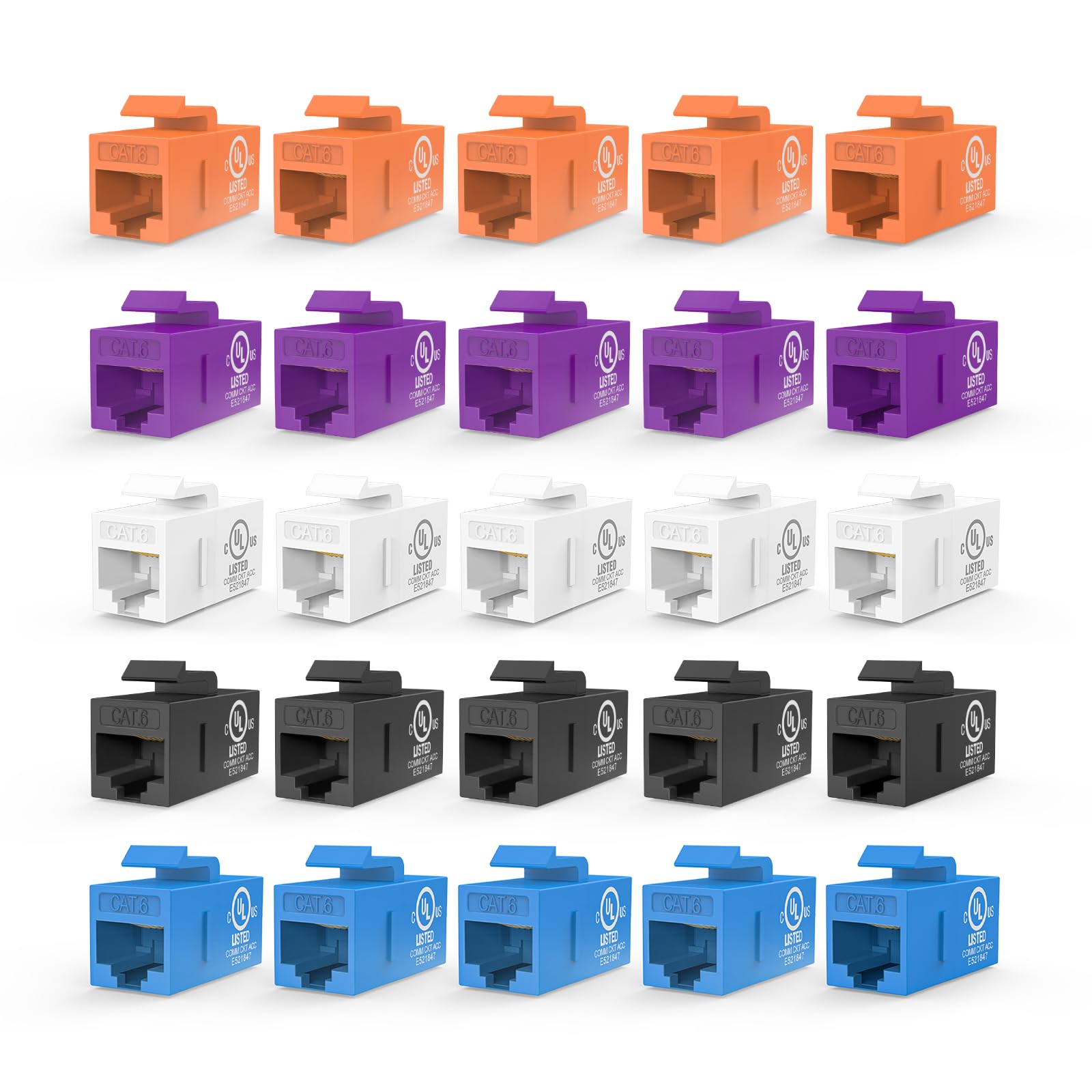 VCE UL Listed CAT6 Keystone Coupler PoE, Black, 25-Pack — Amazon image 8