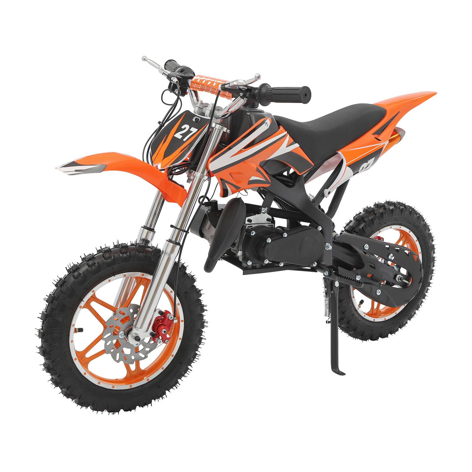 Dirt Bike de 49 cc, para niños, jóvenes, Crossbike de 2 tiempos, 10 pulgadas, método de arranque manual, frenos de disco, hasta 60 km/h, máx. 100 kg, Motorsport Pocket Crossbike (naranja)