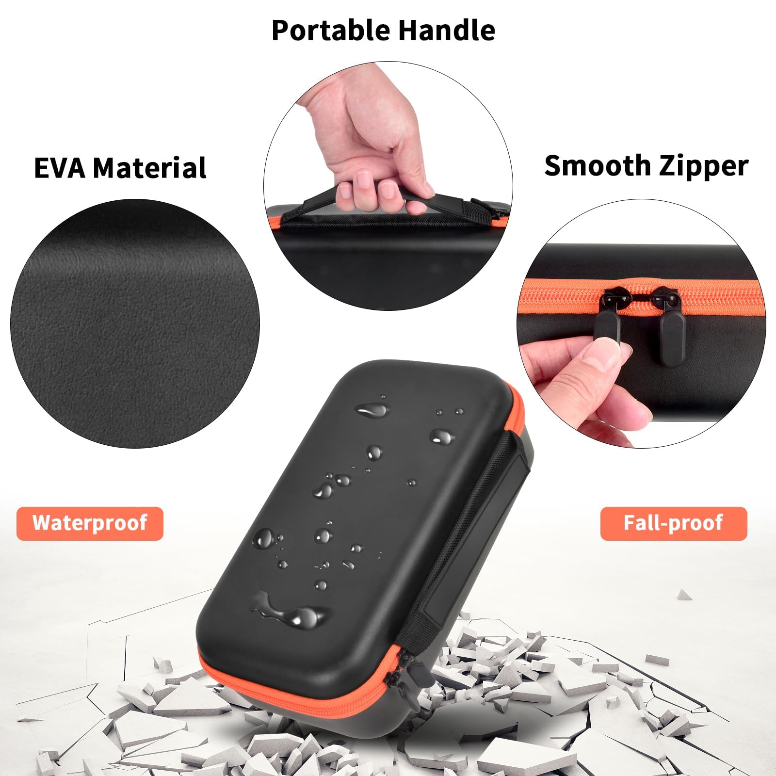 Étui de Microphone sans Fil Compatible avec système de Deux Microphones sans Fil JBL - Sac de Voyage pour Chant ou karaoké pour récepteurs, adaptateurs, Piles AA - Noir (boîte Uniquement)