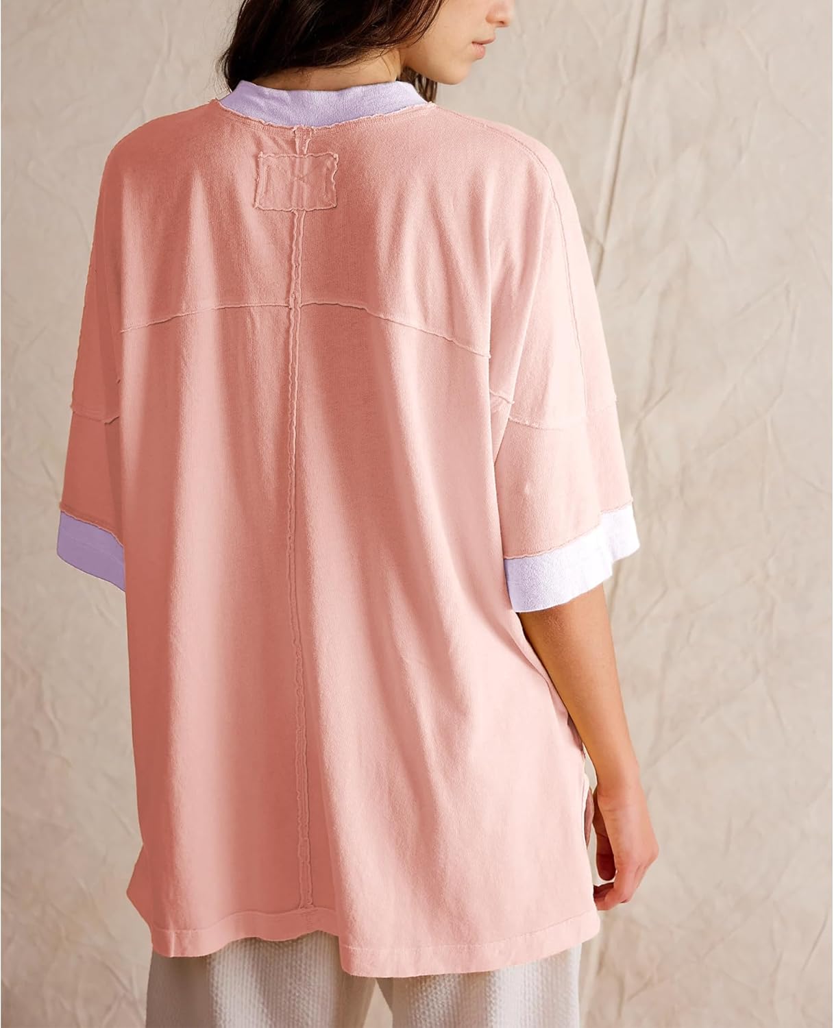 Songling Womens 3/4 Length Sleeve Casual Loose Fit Summer Tee Shirt Basics Cotton t Shirts Trendy Tops - Image 2