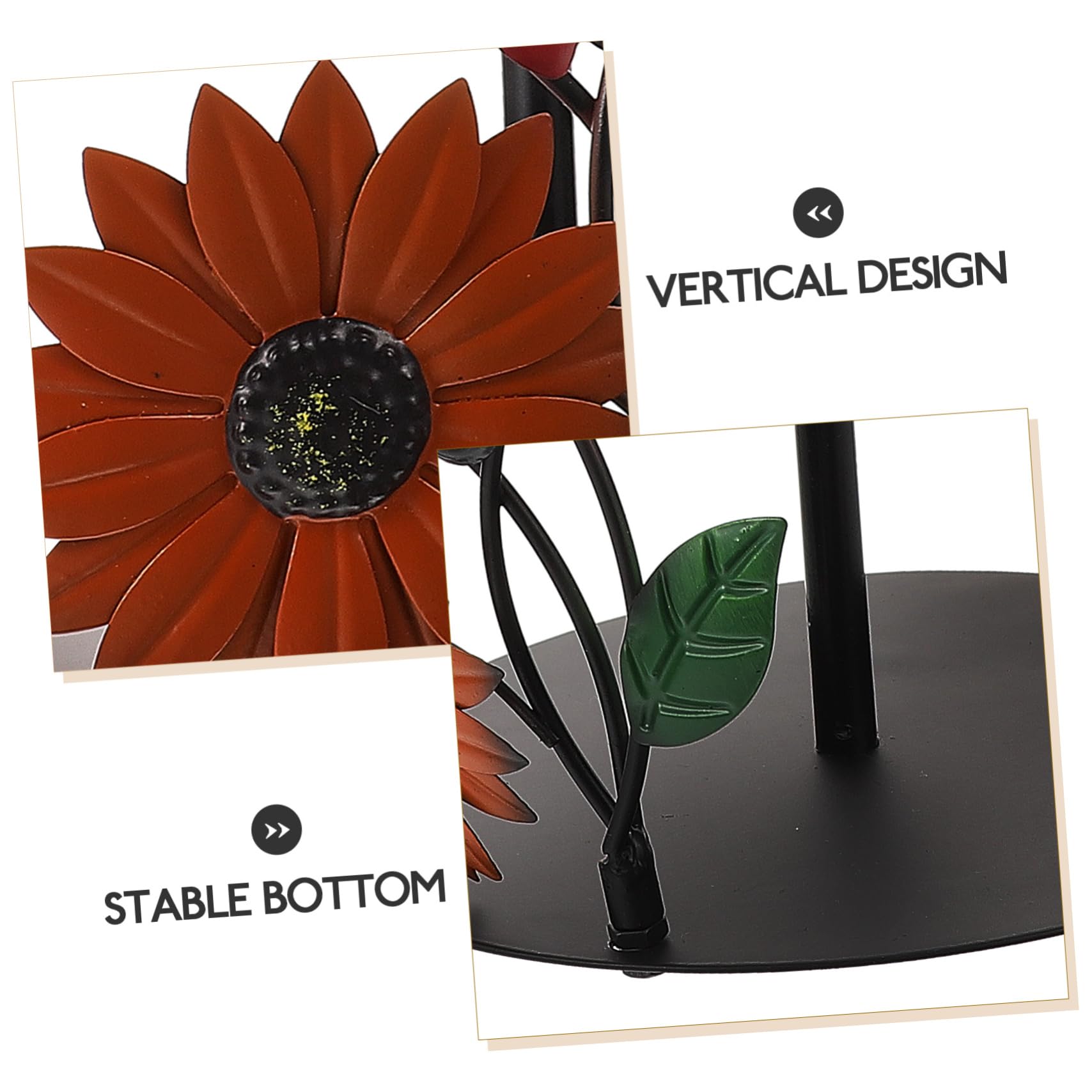 SHINEOFI Portarotolo in Ferro a Forma di Girasole, Supporto Verticale Stabile per Cucina e Salotto, Facile da Spostare, Decorazione Elegante