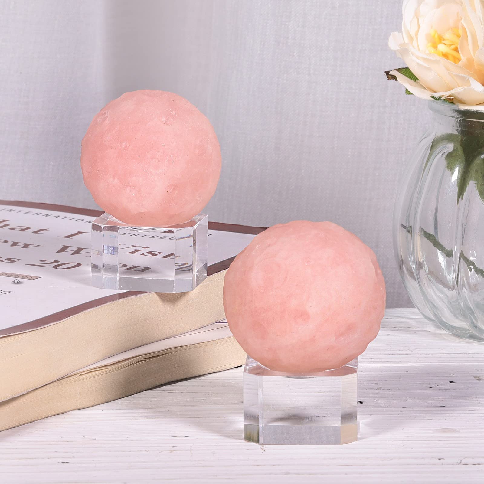 Amazon.co.jp: mookaitedecor ローズクォーツクリスタルボール