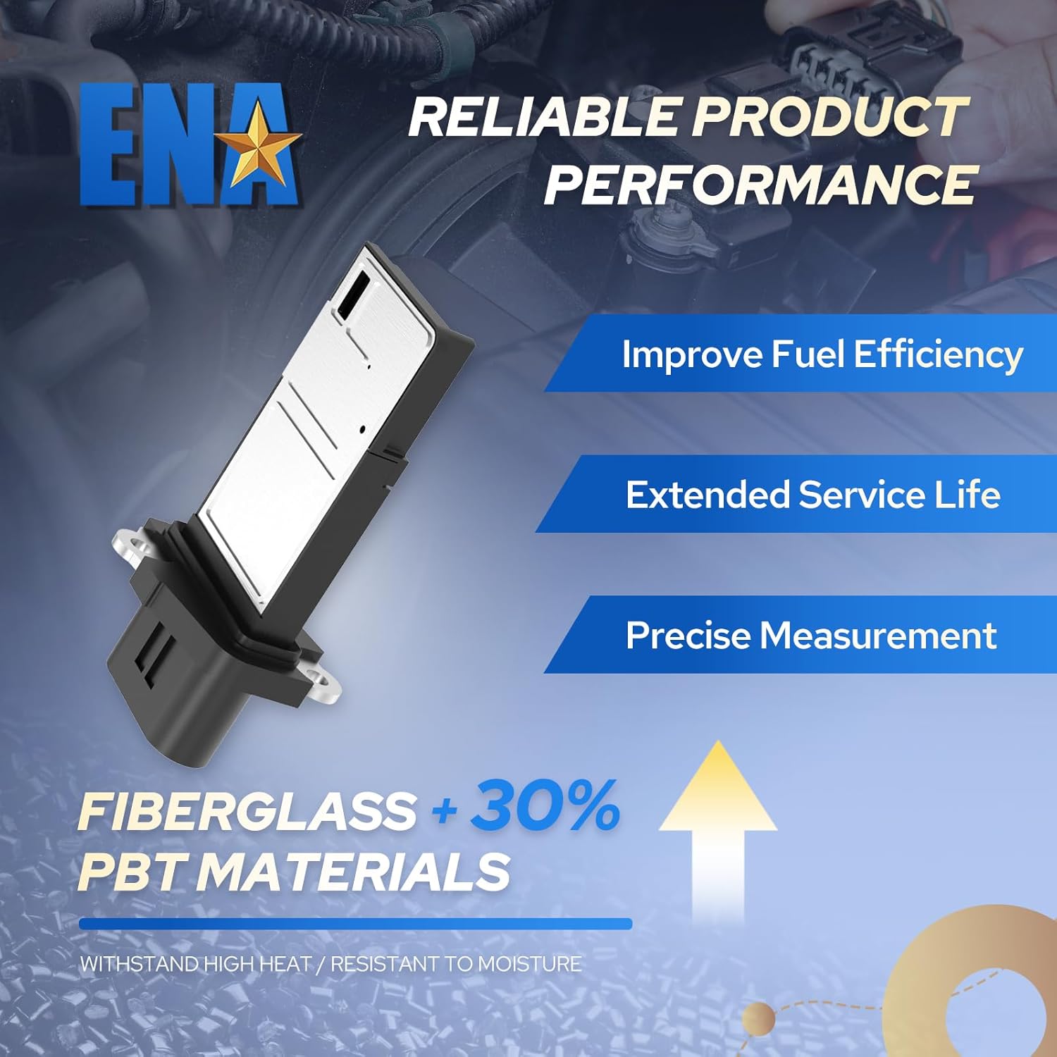 ENA Mass Air Flow Sensor Meter MAF Compatible with Chevy Corvette GMC Canyon Hummer H3T Isuzu i290 Pontiac G5 Cadillac SRX 1994-2005 Replacement for 12576410 15865791 MAS0141 74-50054 AFH70M-43A