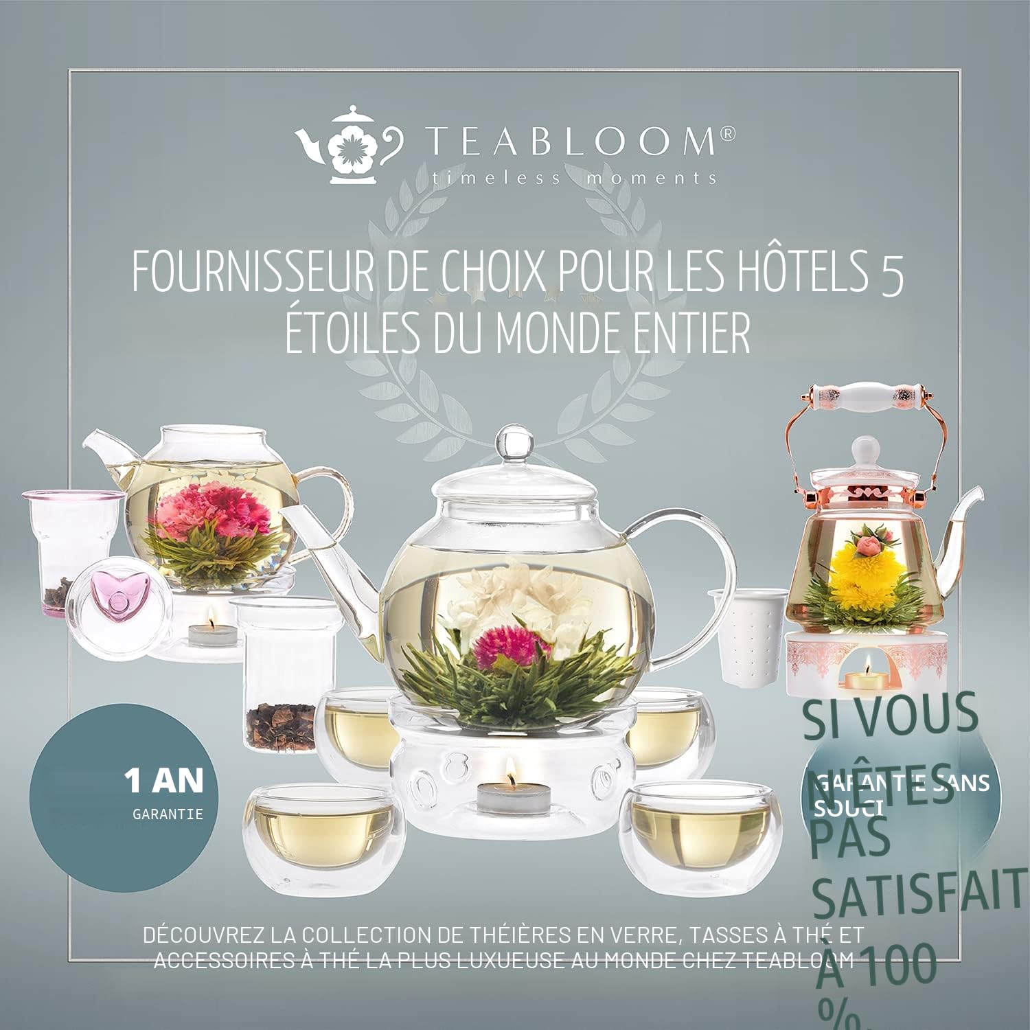 Teabloom Collection de Thés Fleuris – 12 Thés Fleuris Assortis dans une Élégante Boîte à Thé Cadeau