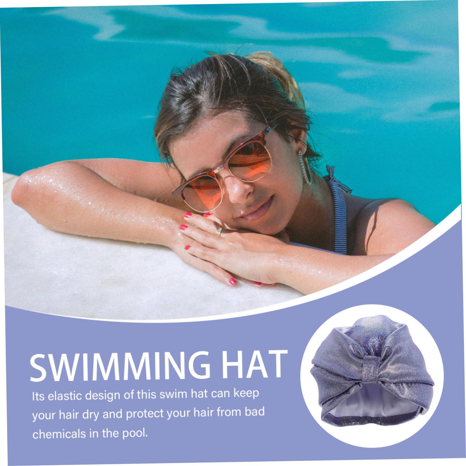 Hemobllo Gorro De Natación para Mujer Cabello Largo, Tejido De Nailon Ligero, Diseño Grande y Elasticidad Alta, Protector, Cómodo para Nadar y Actividades Acuáticas
