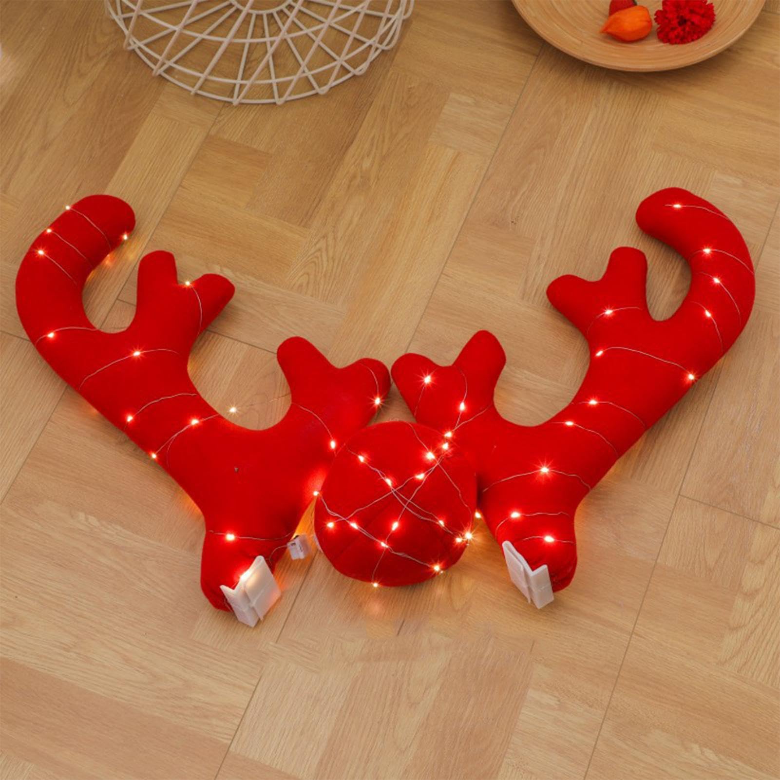 Bois de cerf pour Voiture | Décoration de Voiture en Bois de Renne de Noël - Ensemble Cadeau de Costume de Camion de Voiture, Kit de Voiture en Corne de cerf de noël, Accessoires Automobiles