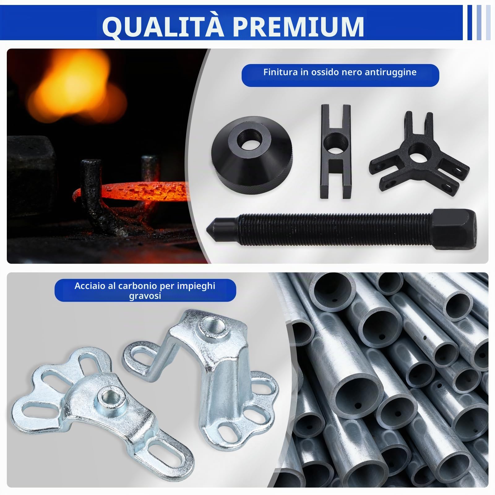FreeTec 9-in-1 Estrattore a Martello Battente, Estrattore Mozzo Ruota Martello Anteriori e Posteriori, 2/3 Ganasce Estrattori Cuscinetti Interni Ruota, Estrattori Ammaccature Carrozzeria per Auto