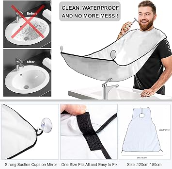 Shaving Kit for Men - The Ultimate Secret Santa Gift Set, Includes Safety Razor, Sandalwood Shaving Cream, Aftershave, Pre Shave Oil, Brush, Bowl & Apron Bib - Unique Gifts Set for Him Husband Dad