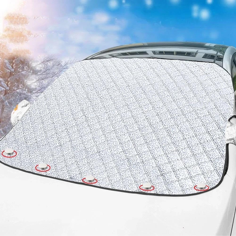 5/9 Magnet Car Windshield Snow Frost Sunshade Magnetic Waterproof Winter Shield Front Cover Protective Snow Cover(5 Magnets)