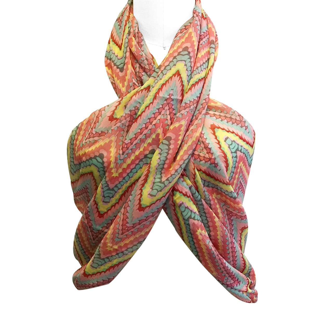 Wrapables Retro Lightweight Infinity Scarf, Boho Pink